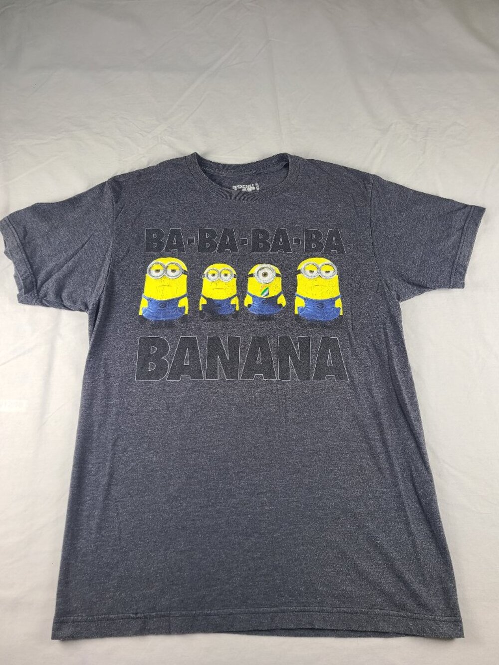Minion Despicable Me 2 Short Sleeve Shirt Men's M Gray